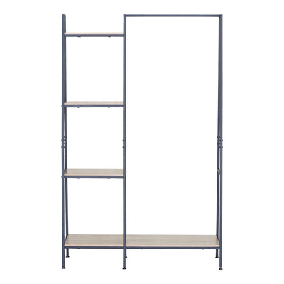 Unitate de intrare-raft Herevy, Stejar cu metal, negru, 101x35x160 cm, detaliu produs