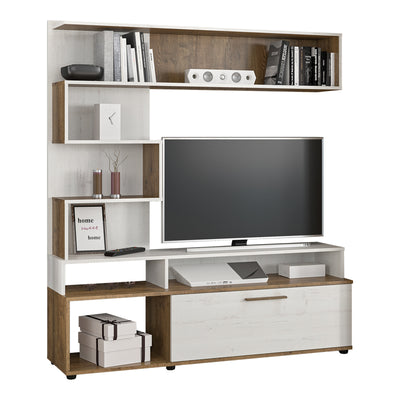 Unitate TV cu funcție de depozitare Jasper, Lemn, Nuc, 151x37x169 cm, imagine suplimentara