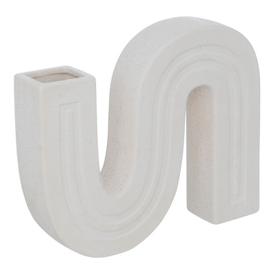 Vaza ceramica Snaky, Alb, 25x5x21 cm