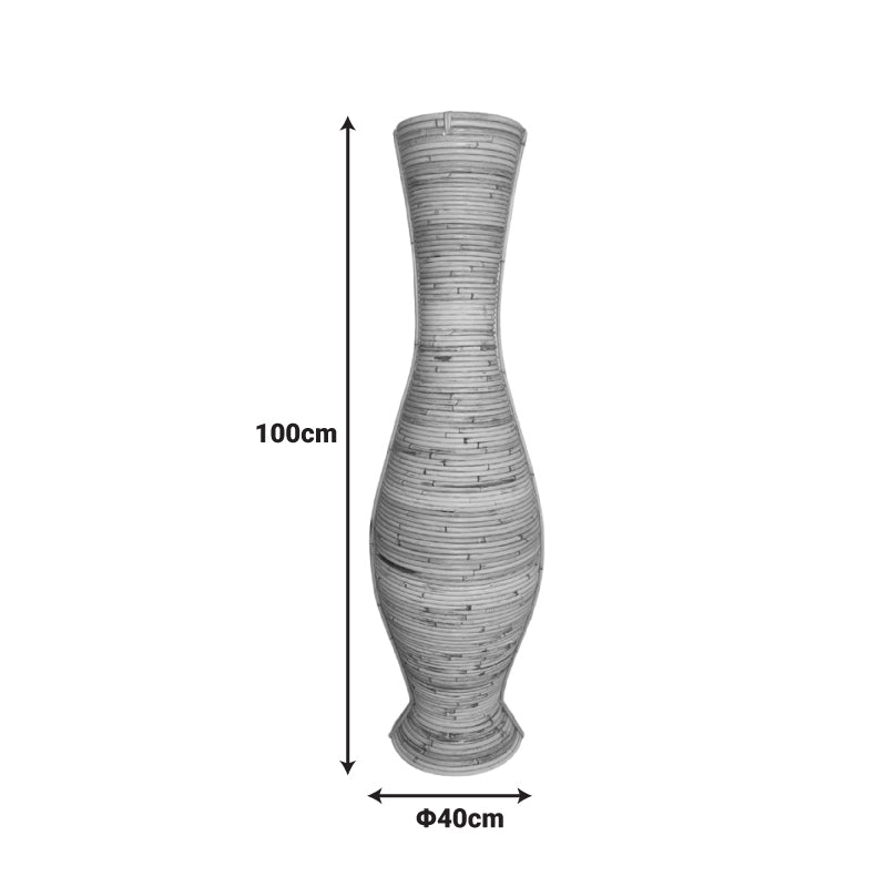 Vază decorativă Virnia, Rattan, Natur, 40x100 cm