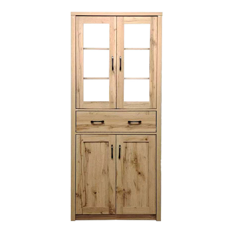 Vitrina-șifonier multifunctionala Nisso, Lemn, Alb, 80x40x184 cm - Stejar