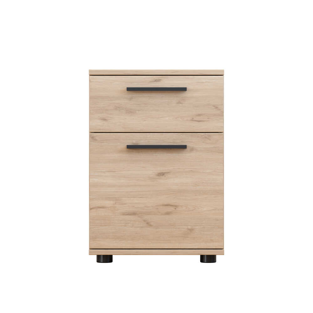 Noptiera Adore White, 2 sertare, Usa reversibila, Alb, 40x57x41 cm