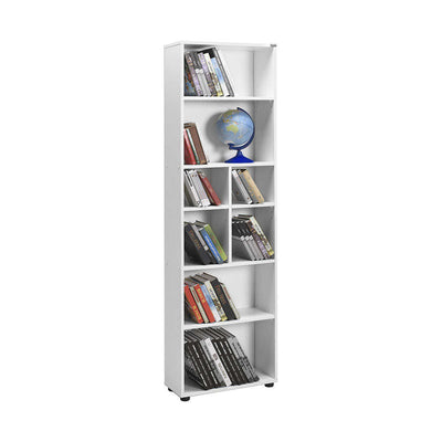 Biblioteca Adore White, 8 rafturi, Alb, 55x187x23 cm, foto produs