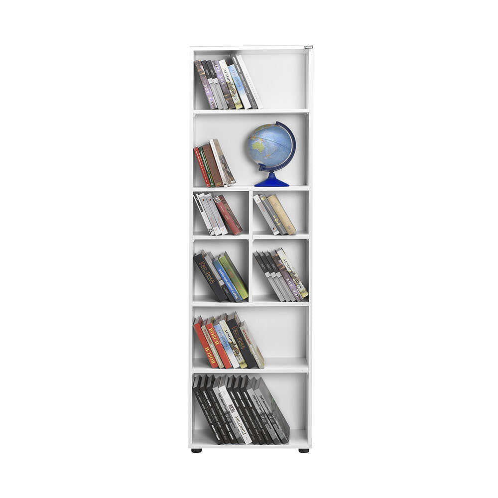 Biblioteca Adore White, 8 rafturi, Alb, 55 x 187 x 23 cm