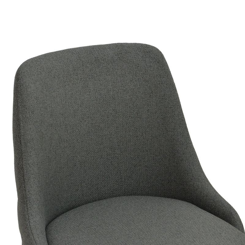 Zedna scaun bej din stofă, cu picioare metalice negre, Bej - Negru, 51x58x84 cm - Antracit-Negru