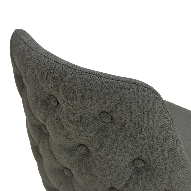 Zedna scaun bej din stofă, cu picioare metalice negre, Bej - Negru, 51x58x84 cm - Antracit-Negru