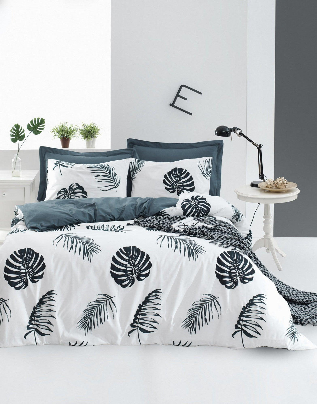 Set Lenjerie de pat double, Alb, 220x200 cm