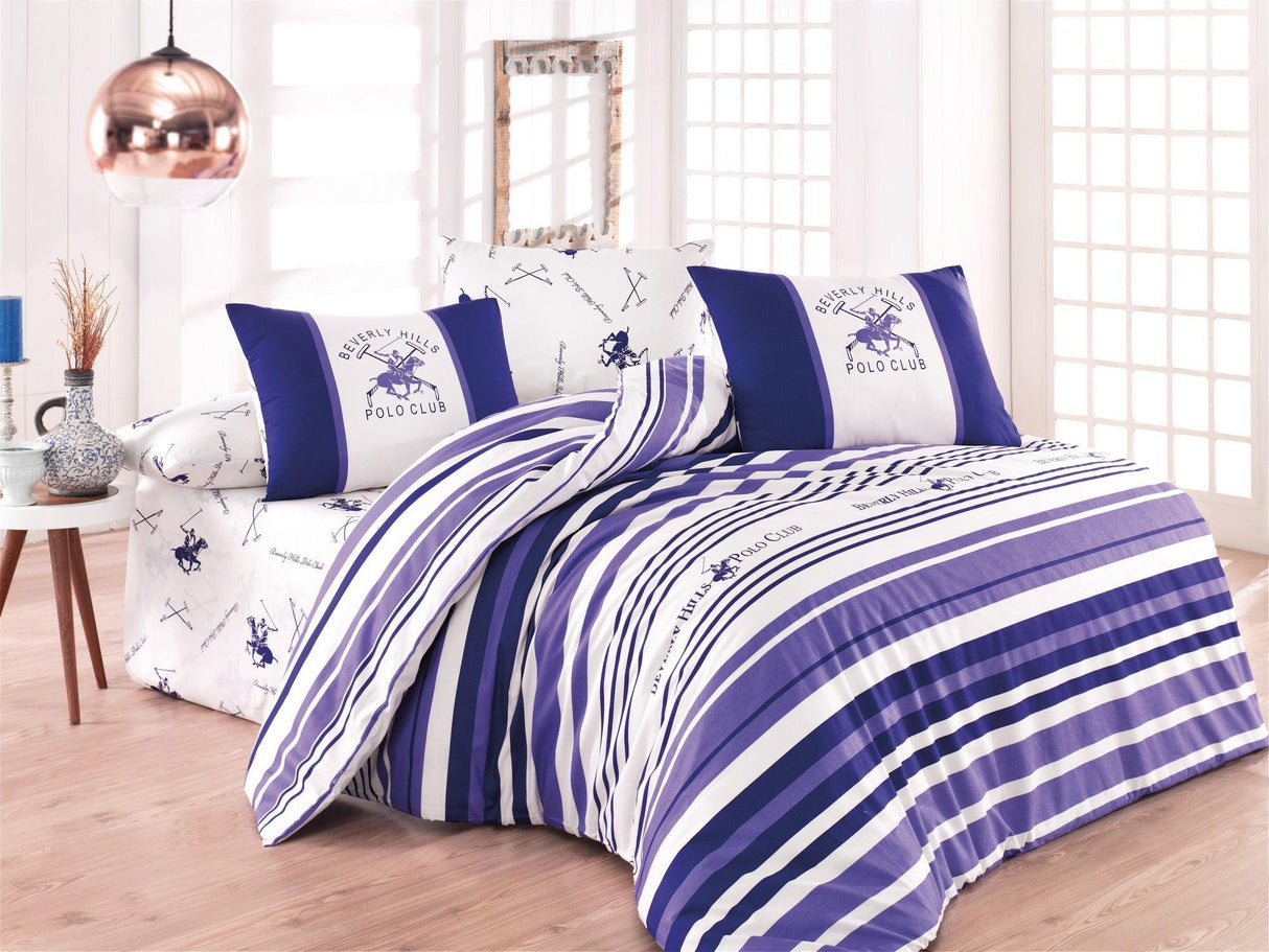 Set Lenjerie de pat double, Alb, 220 x 200 cm,100% Bumbac Ranforce