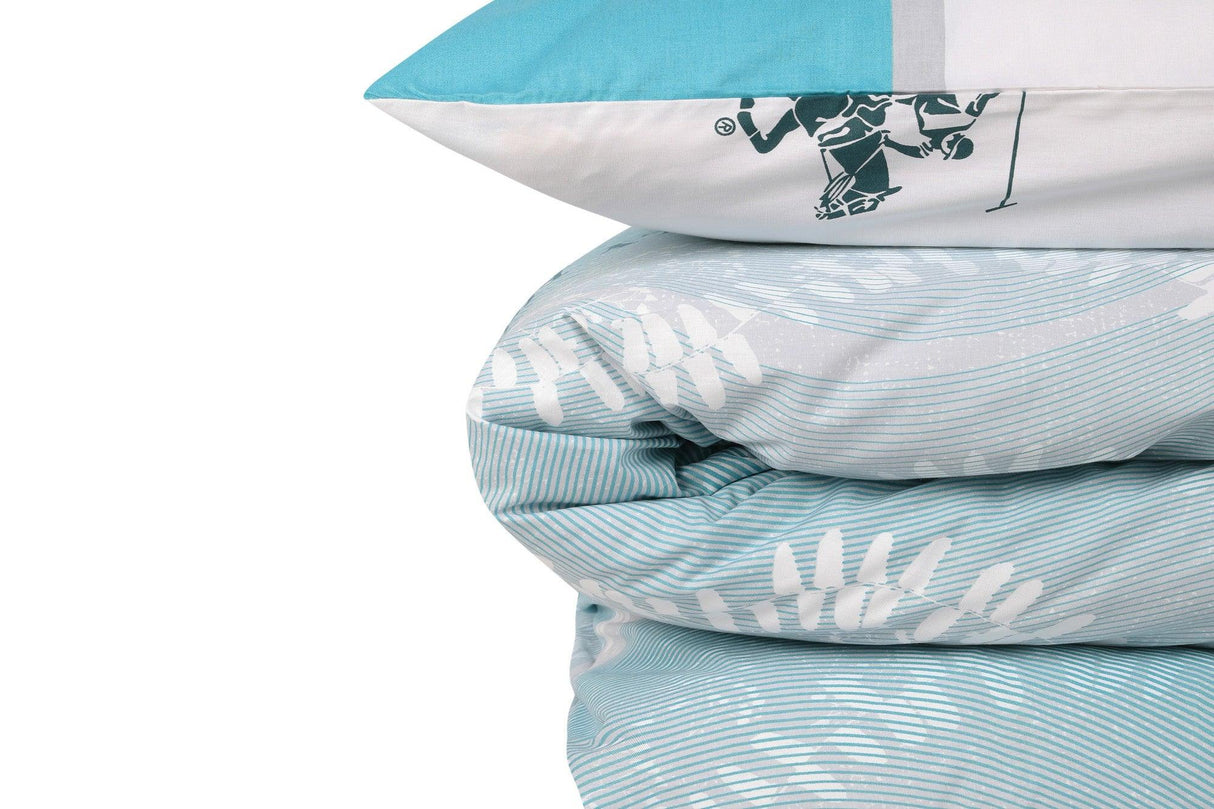 Set Lenjerie de pat double, Albastru, 220 x 200 cm,100% Bumbac Ranforce