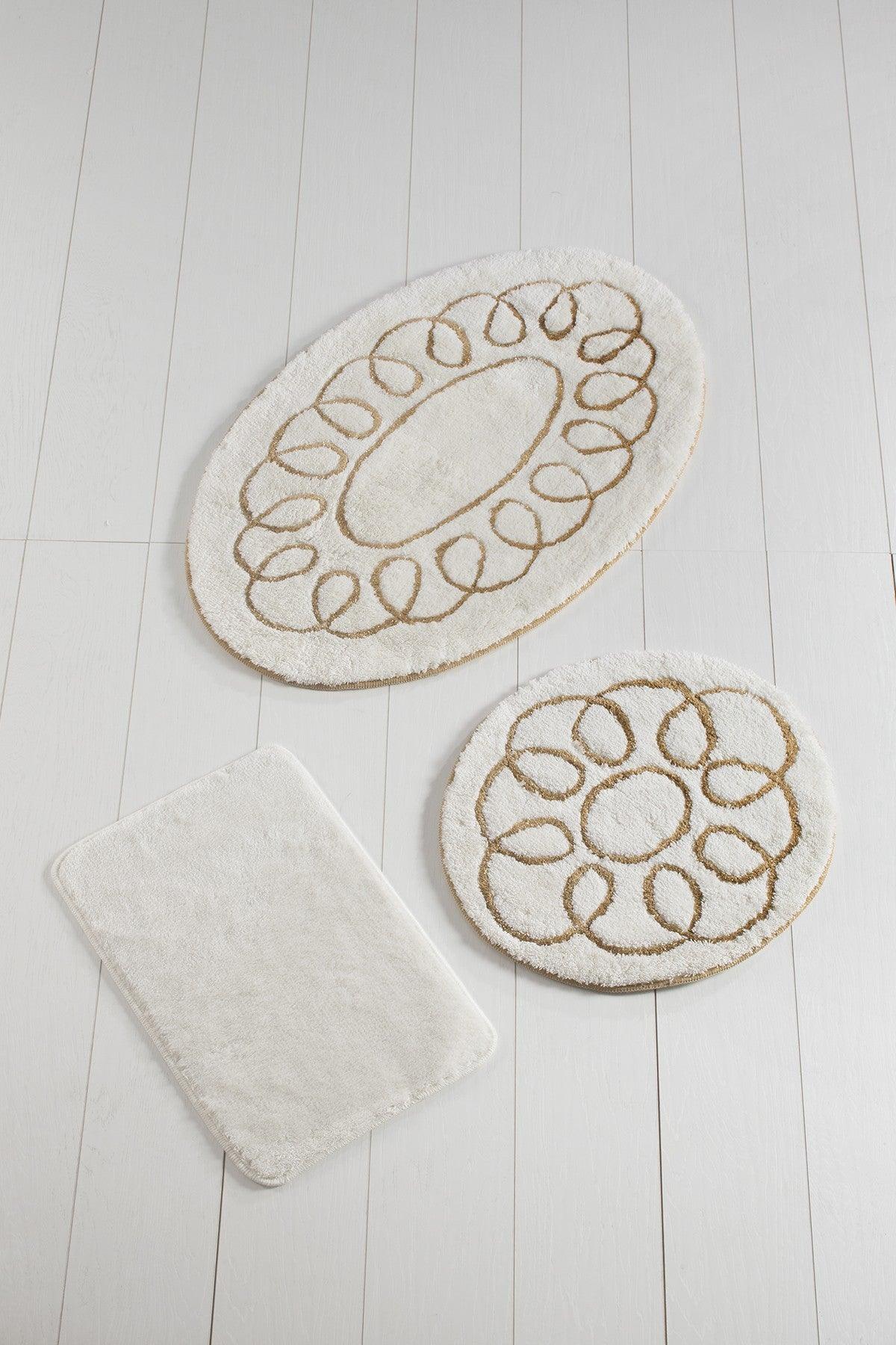 Set Covor de baie (3 bucăți), Crem