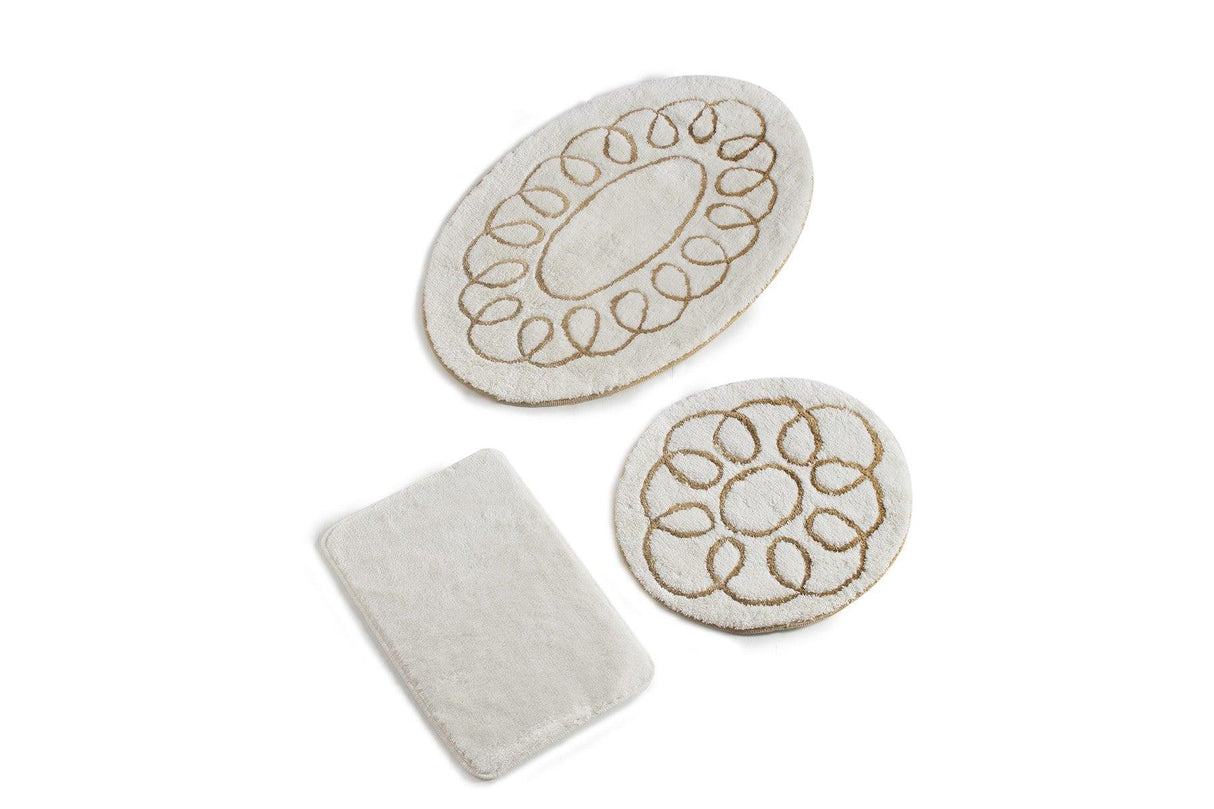 Set Covor de baie (3 bucăți), Crem