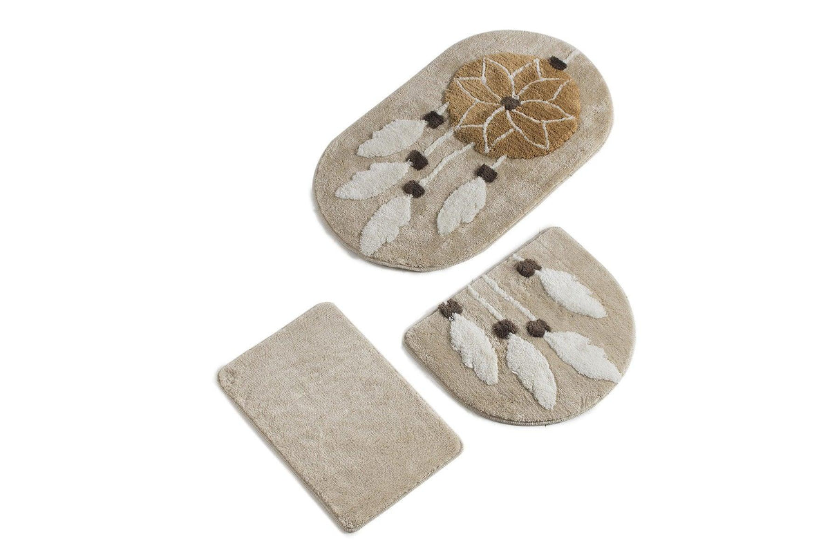 Set Covor de baie (3 bucăți), Crem