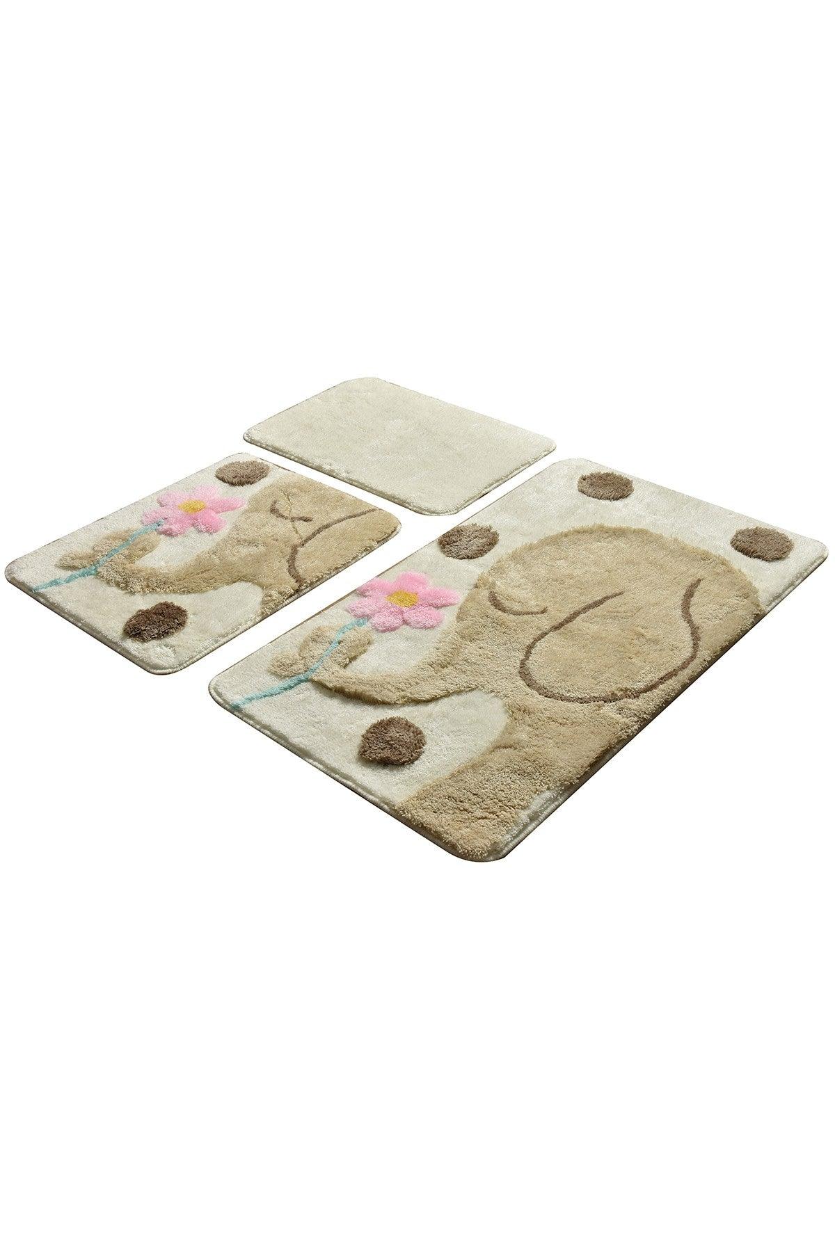 Set Covor de baie (3 bucăți), Bej