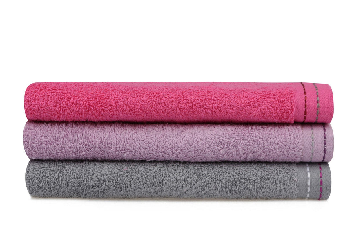 Set Prosoape de Baie (3bucăți), Mov, 90x50 cm