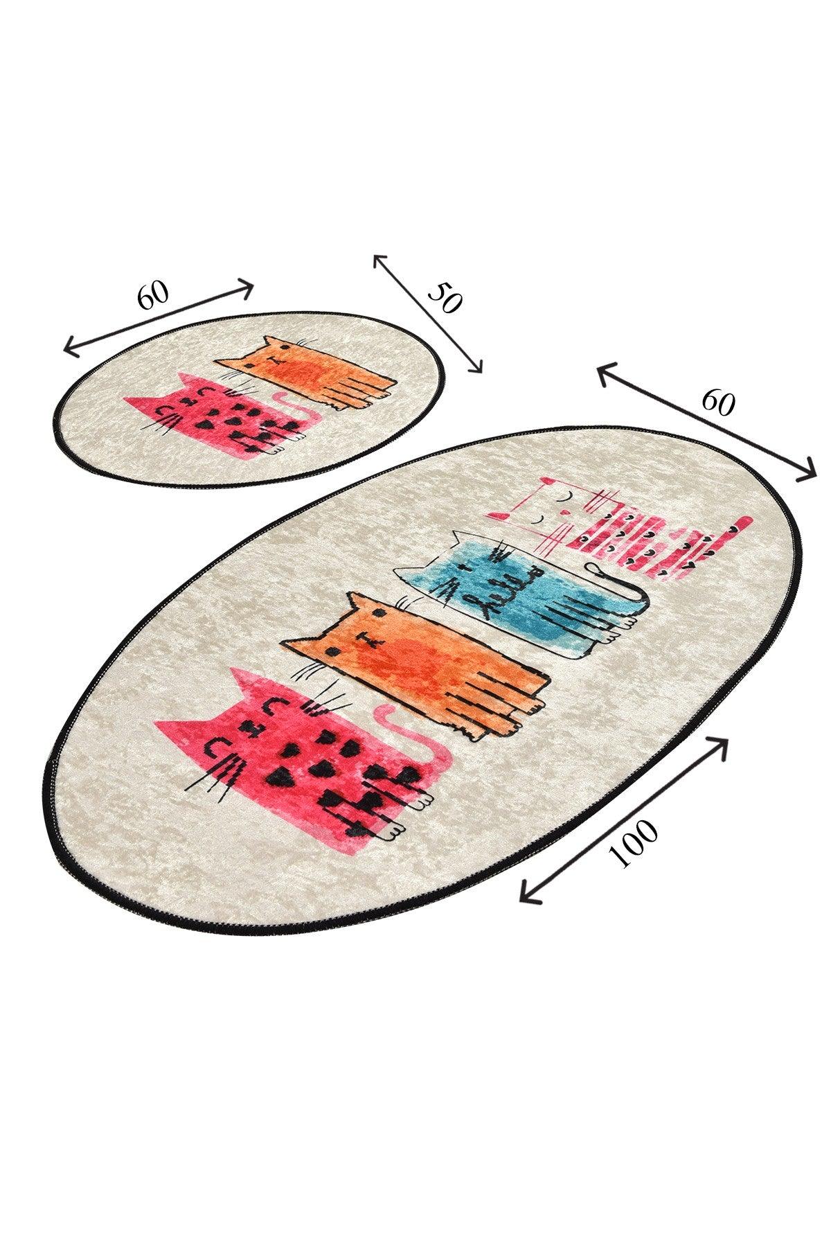 Set Covor de baie (2 bucăți), Multicolor