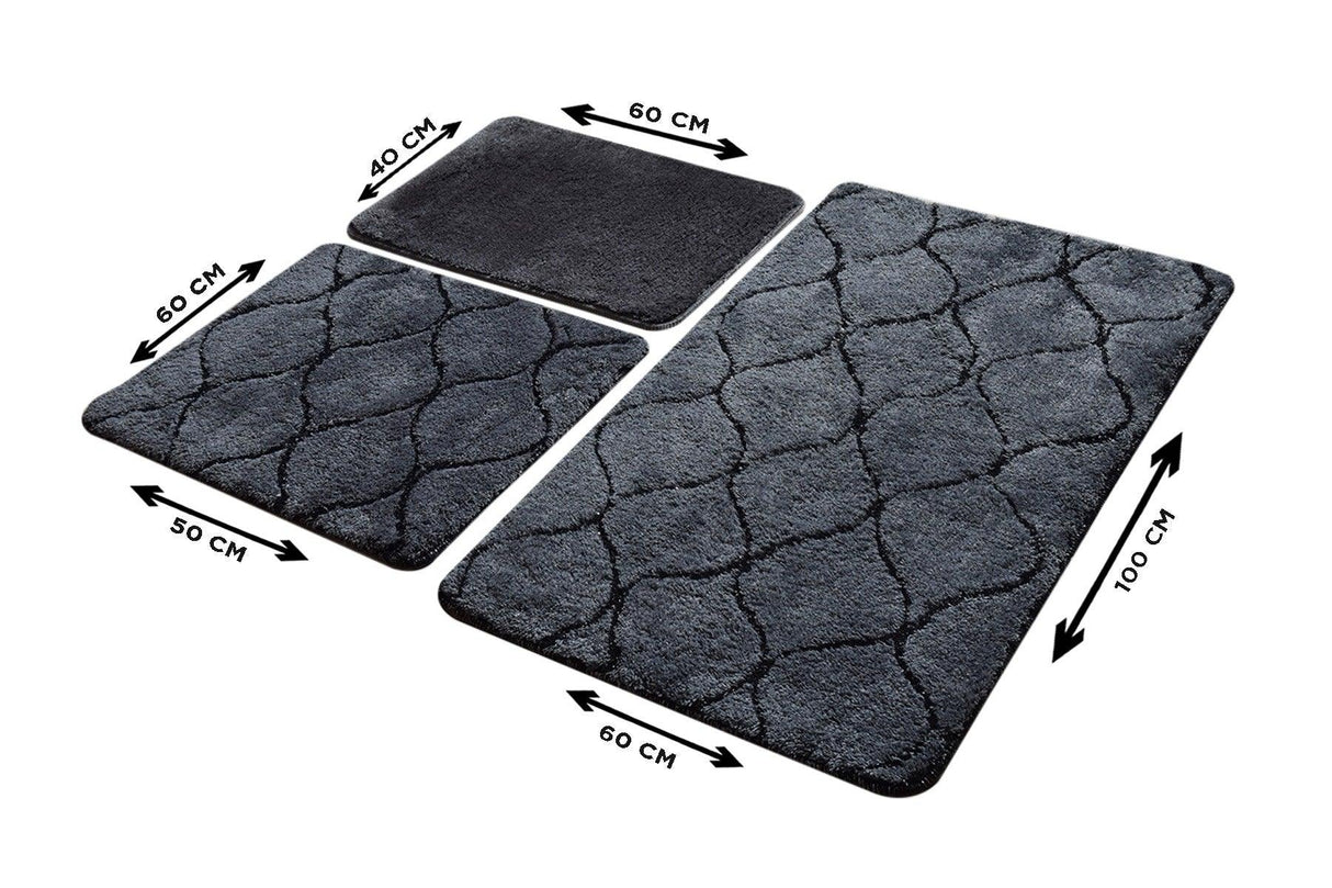 Set Covor de baie (3 bucăți), Gri