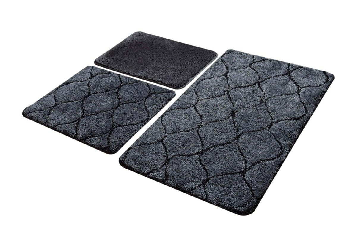 Set Covor de baie (3 bucăți), Gri