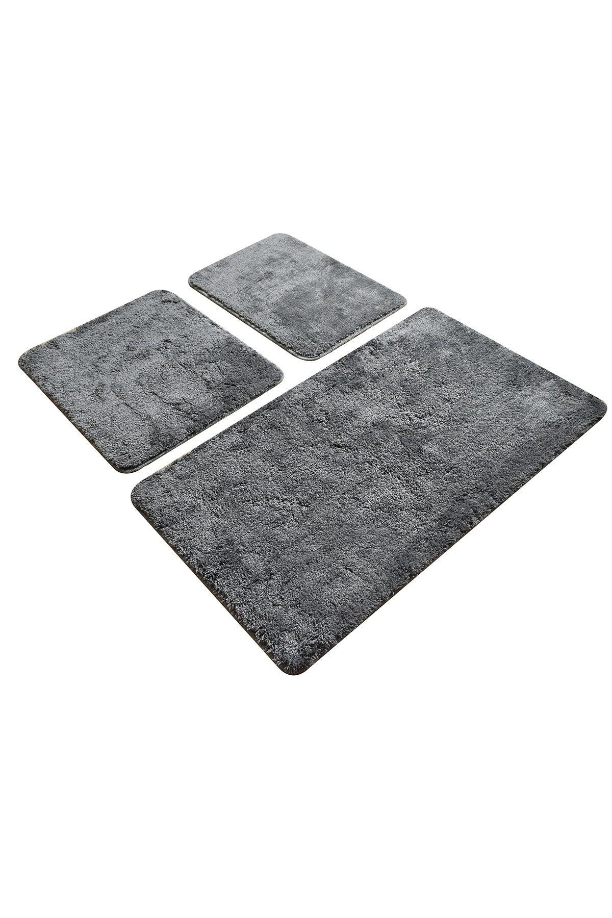 Set Covor de baie (3 bucăți), Gri