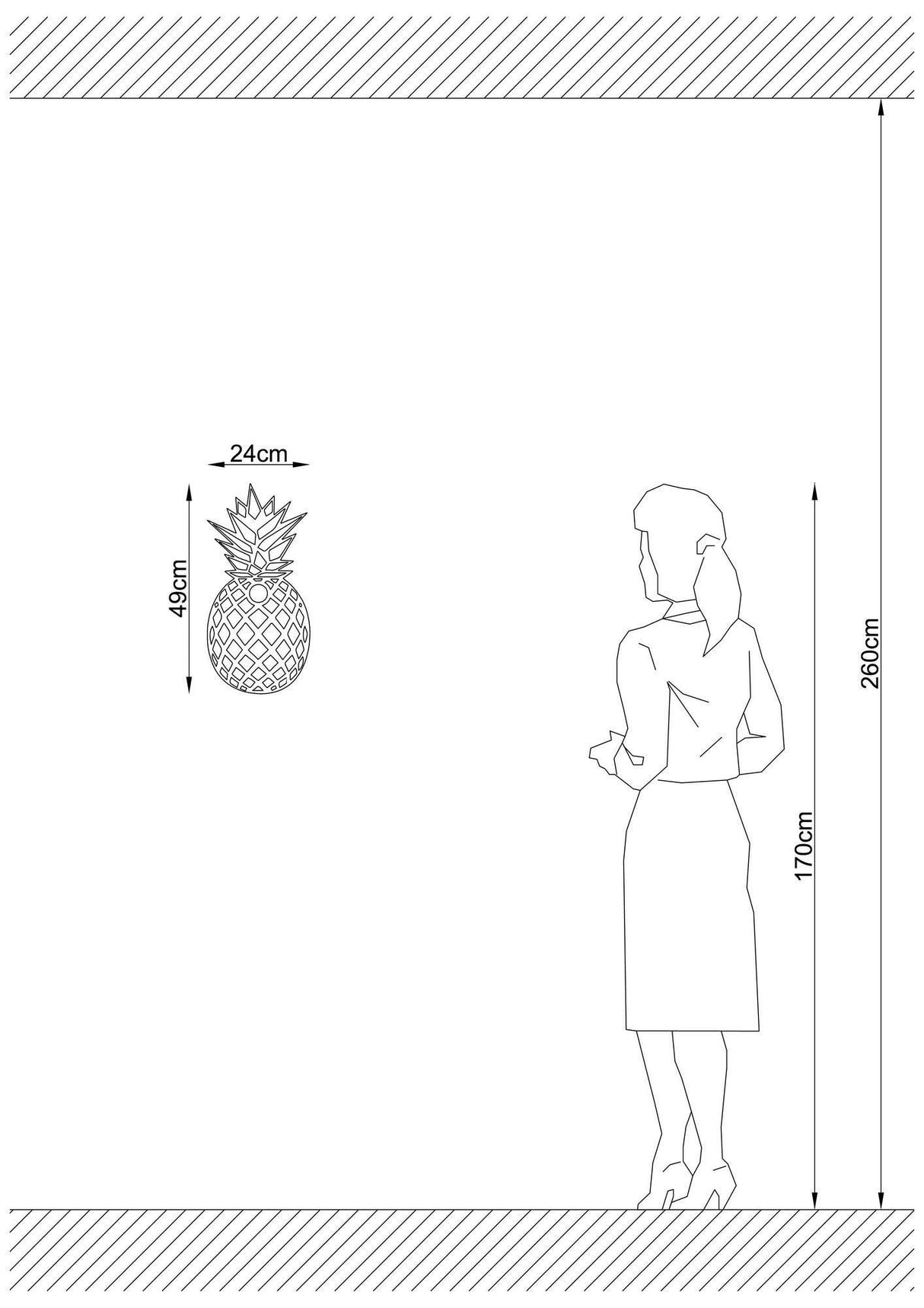 Aplica De Perete Ananas, Negru