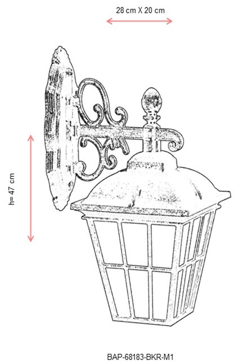Aplica De Perete De Exterior Owens, Maro, 47X20X28 Cm