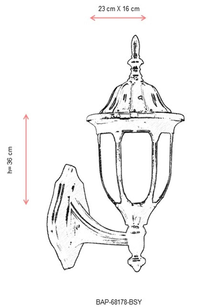 Aplica De Perete De Exterior Wells, Negru, 23X16X36 Cm