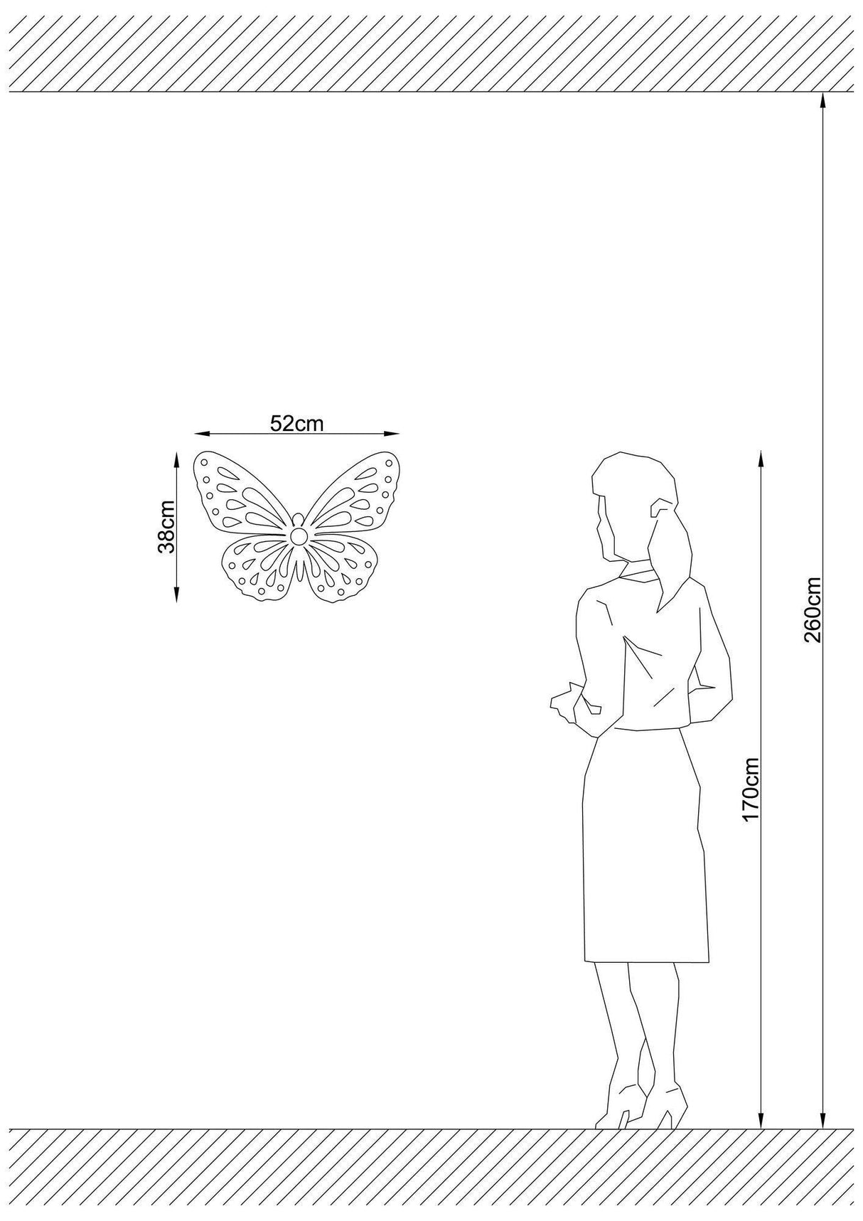 Aplica De Perete Fluturas, Negru