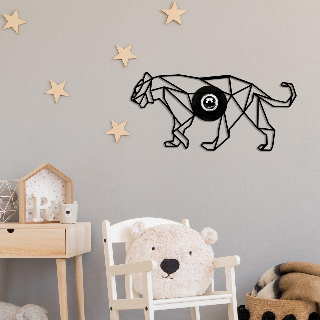 Aplica De Perete Leu, Negru