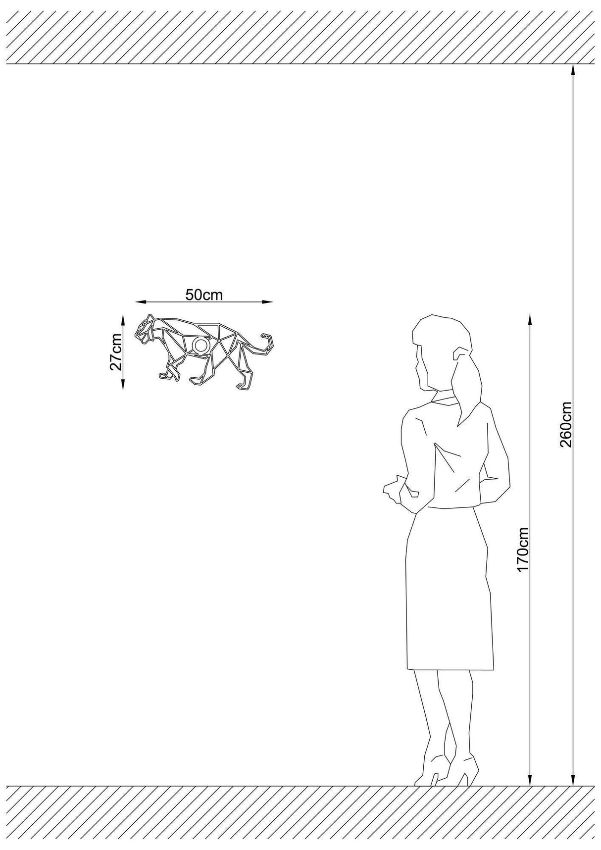 Aplica De Perete Leu, Negru