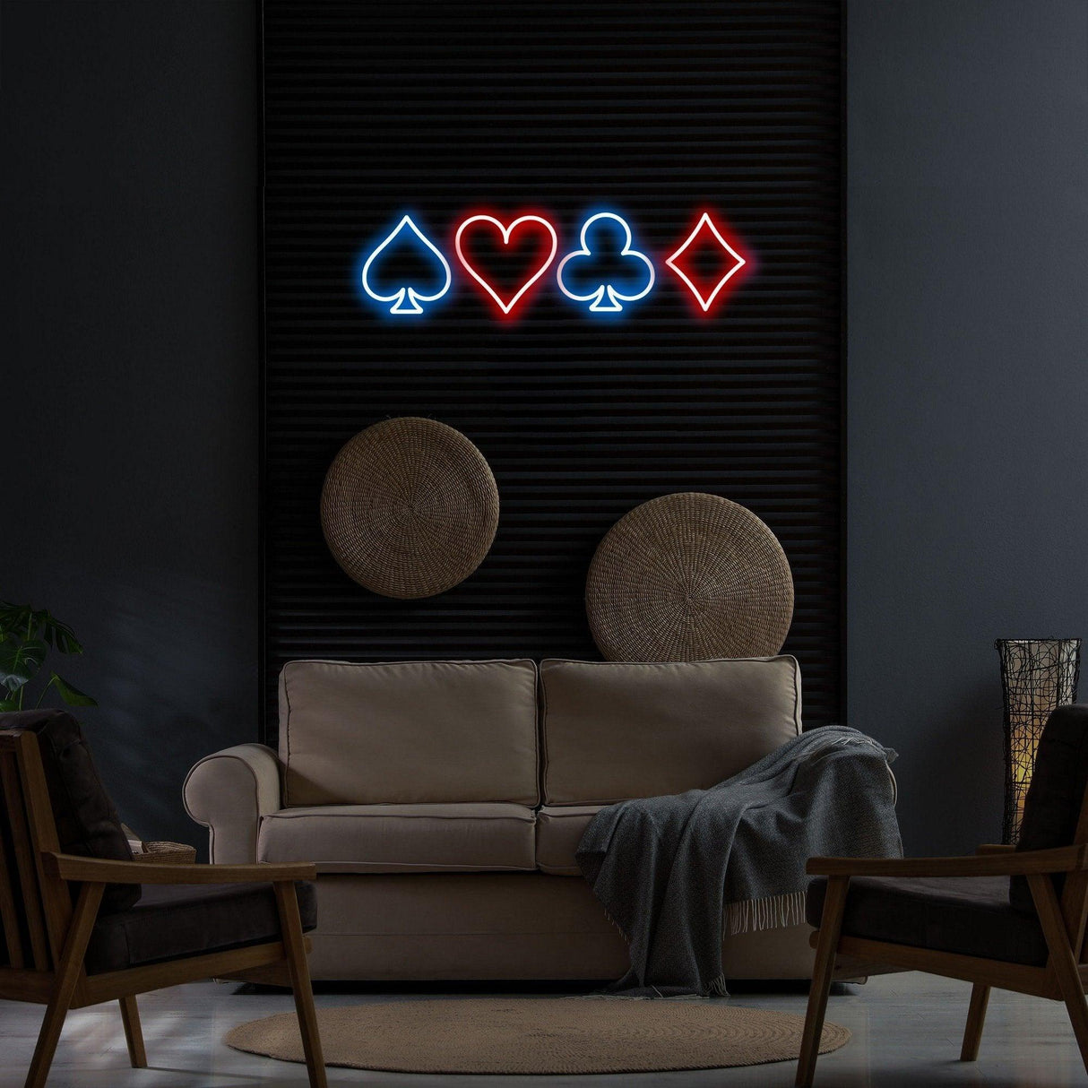 Aplica de Perete Neon Briscambille Poker Suits