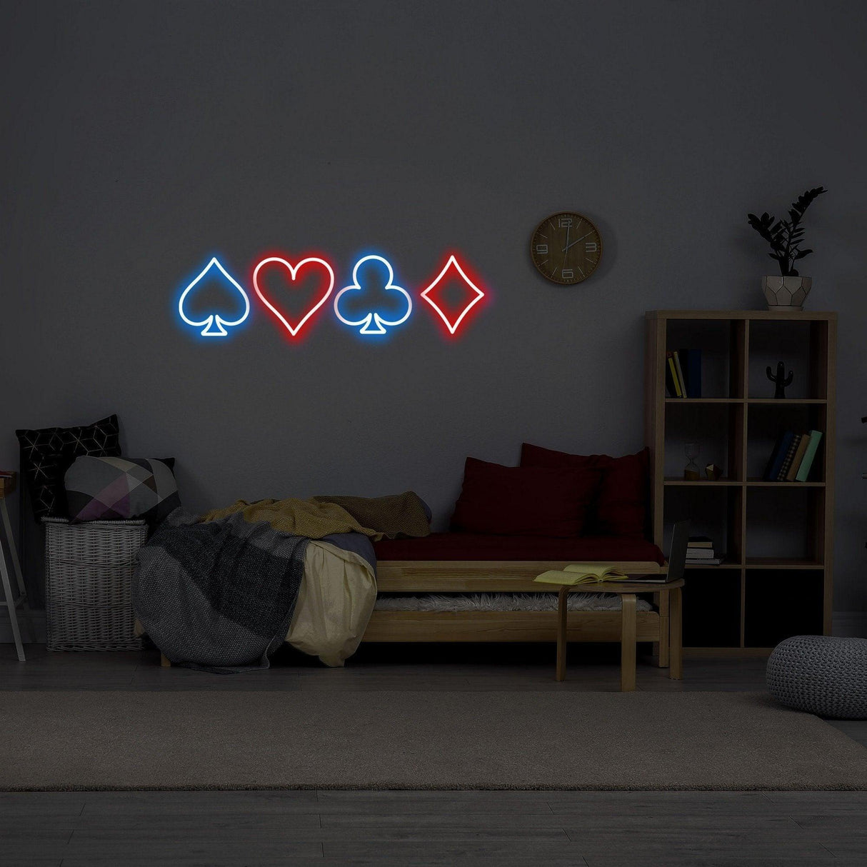 Aplica de Perete Neon Briscambille Poker Suits