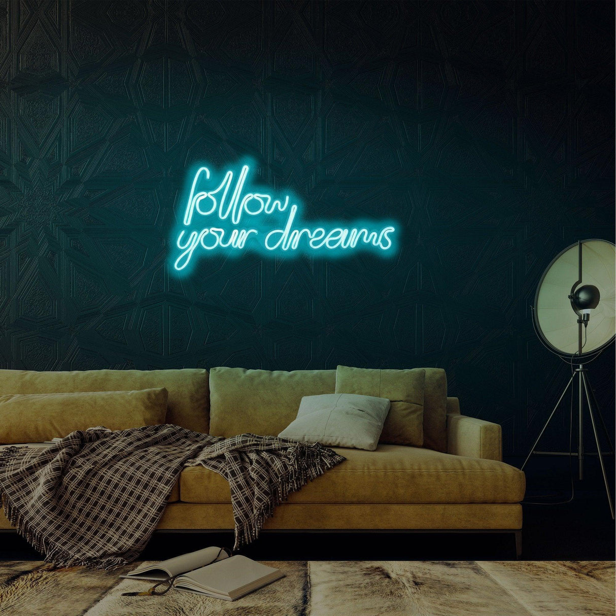 Aplica de Perete Neon Follow Your Dreams - Albastru