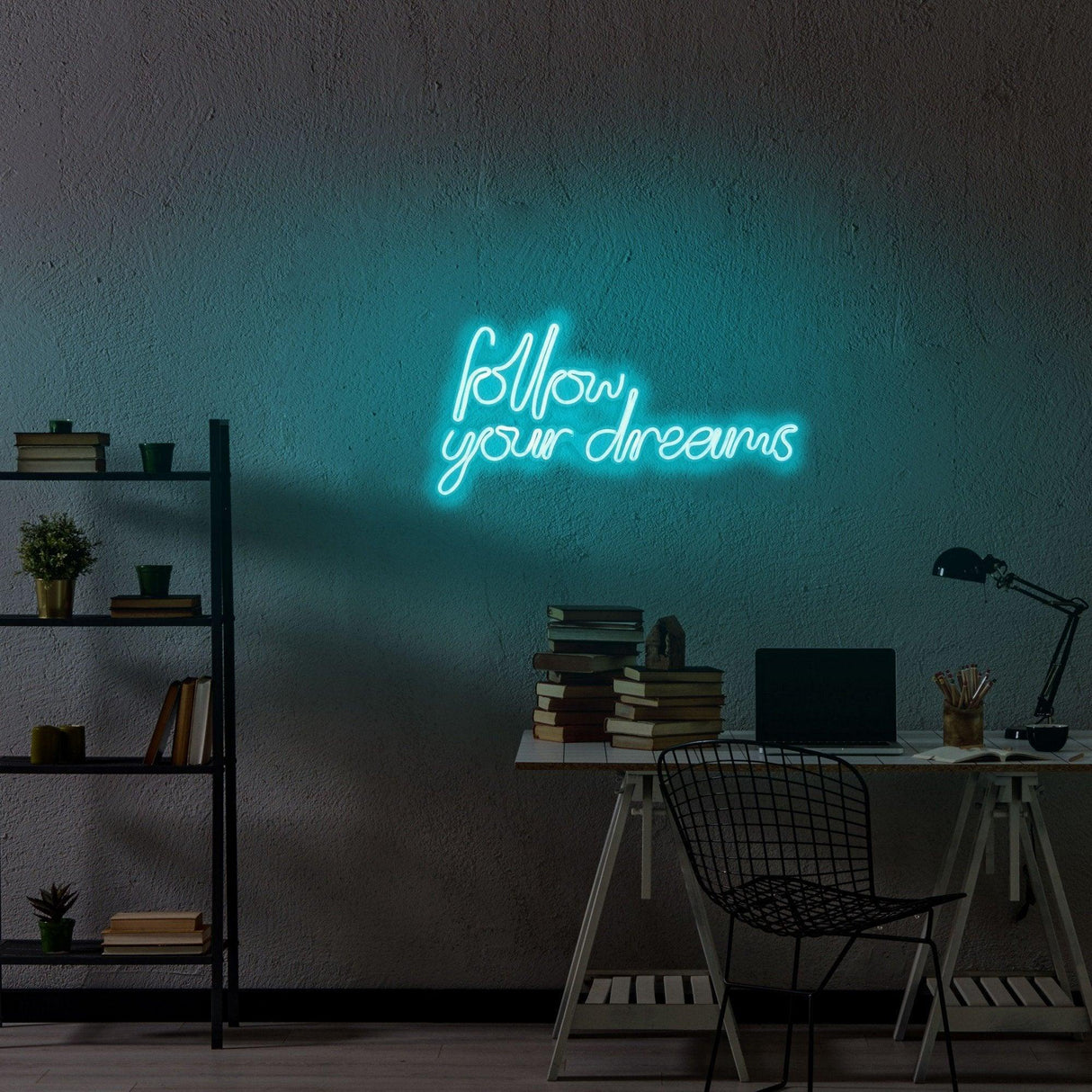 Aplica de Perete Neon Follow Your Dreams - Albastru