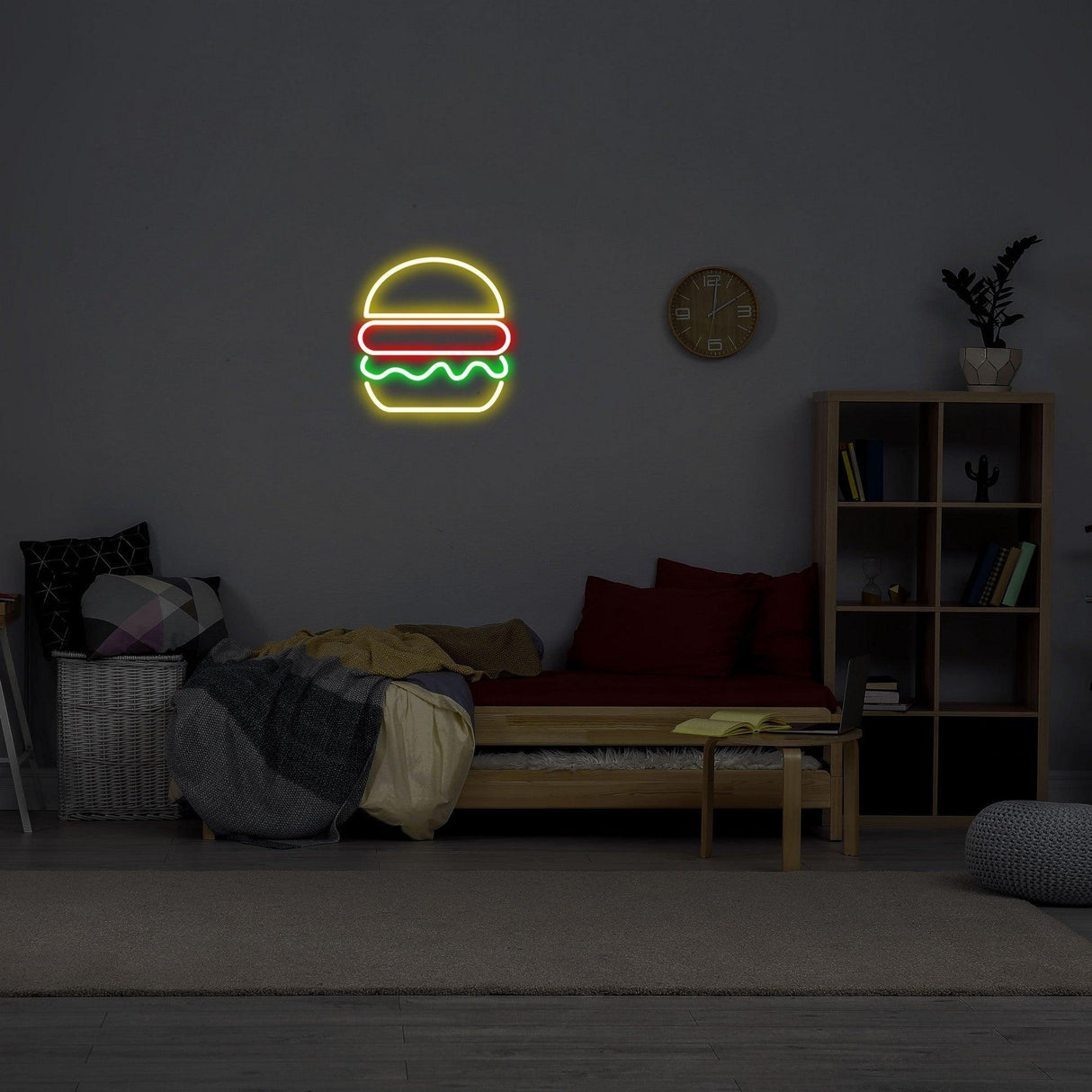 Aplica de Perete Neon Hamburger