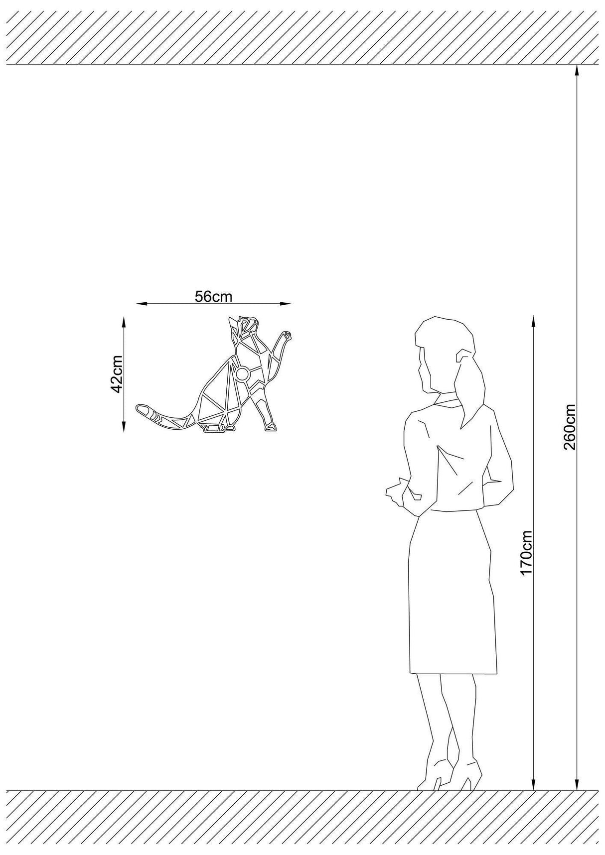 Aplica De Perete Pisica, Negru