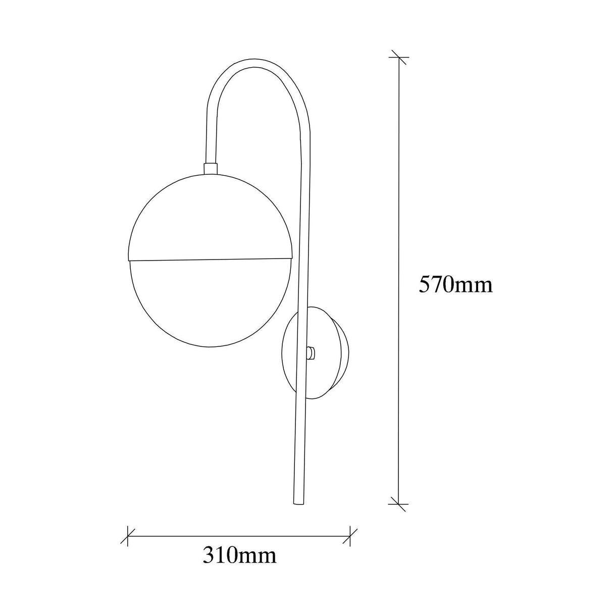 Aplica de perete Sunflux, Negru