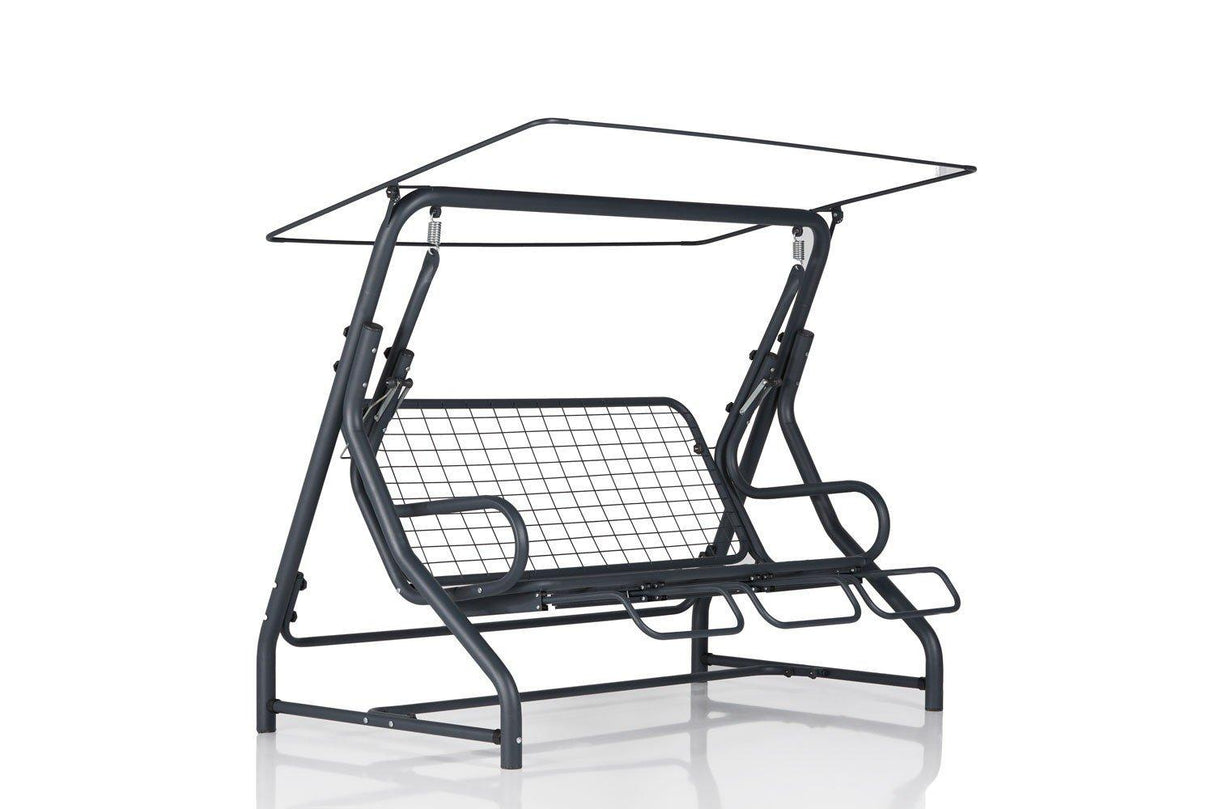 Balansoar de gradina 3 locuri cu suport de pahare Brasov, Multicolor, 200 x 165 x 110 cm