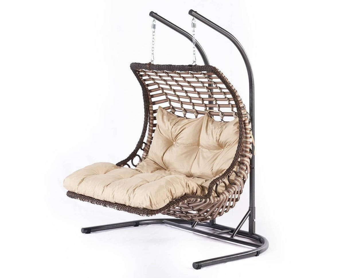 Balansoar de gradina cu 2 locuri Fethiye, Crem, 173 X 214 X 120 Cm