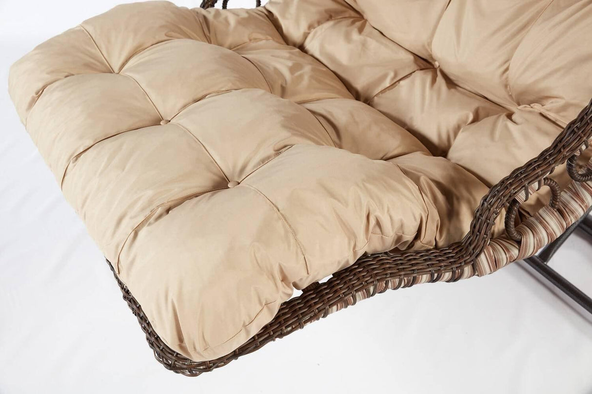 Balansoar de gradina cu 2 locuri Fethiye, Crem, 173 X 214 X 120 Cm