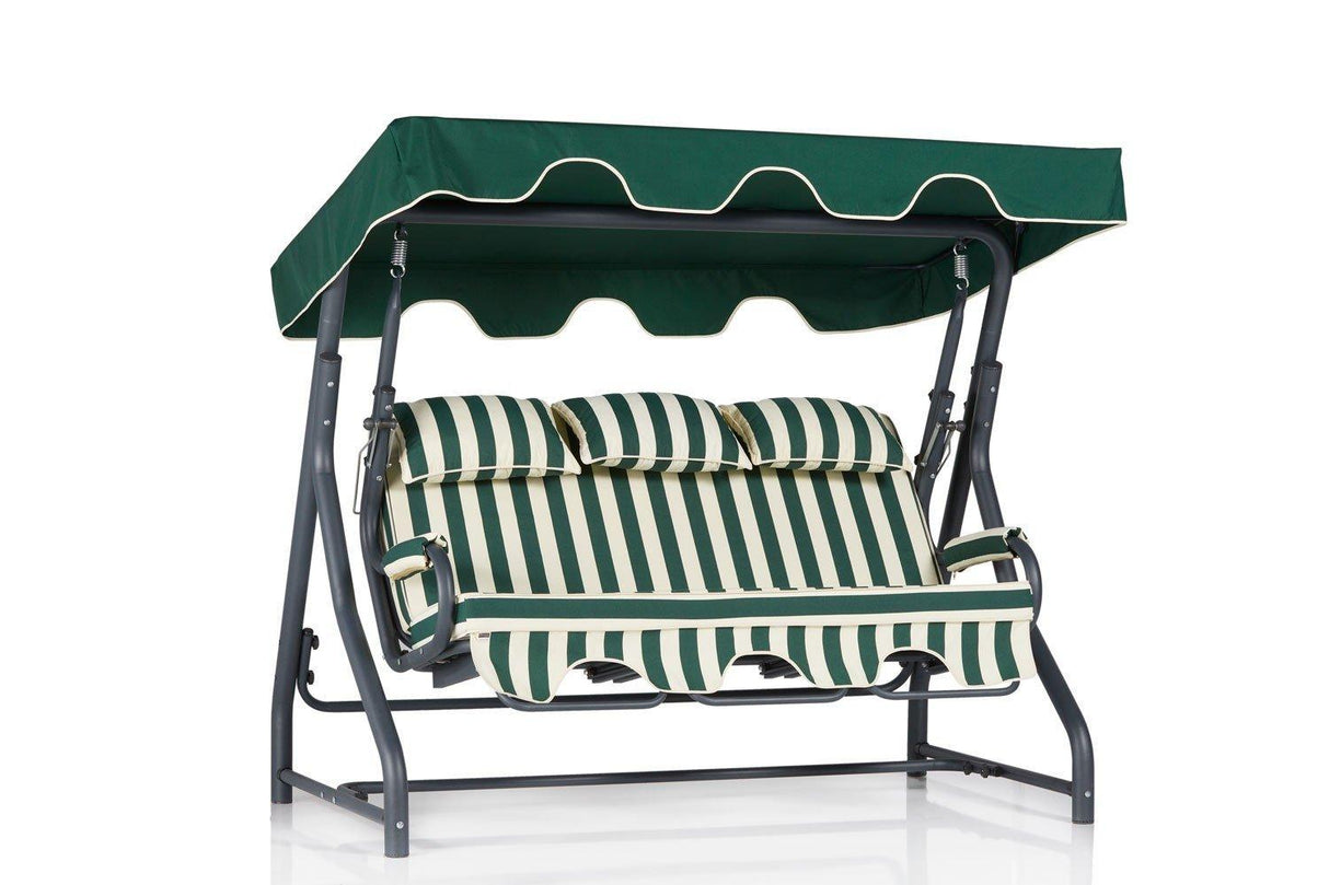 Balansoar de gradina cu 3 locuri Alico, Verde, 200x165x110 cm