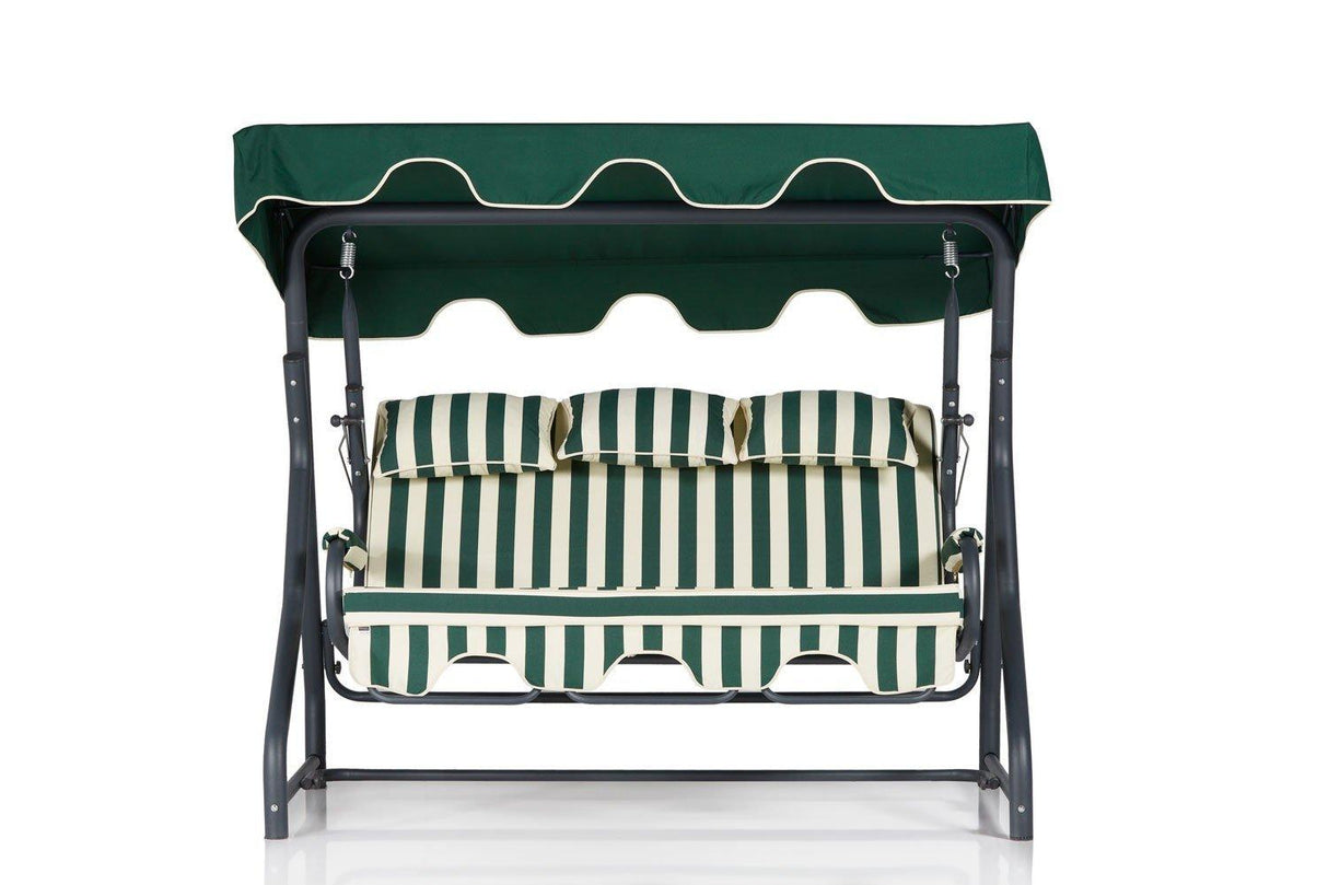 Balansoar de gradina cu 3 locuri Alico, Verde, 200 x 165 x 110 cm