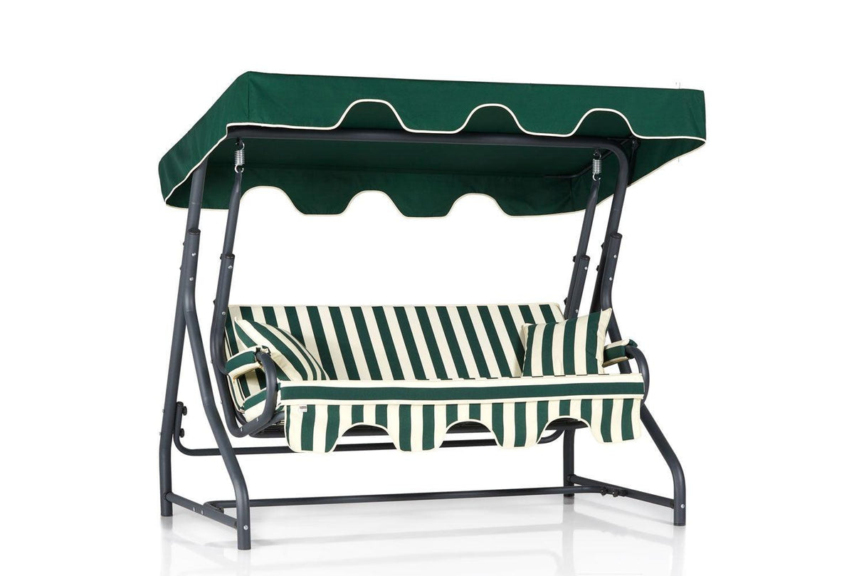 Balansoar de gradina cu 3 locuri Azra, Verde, 200 x 165 x 110 cm