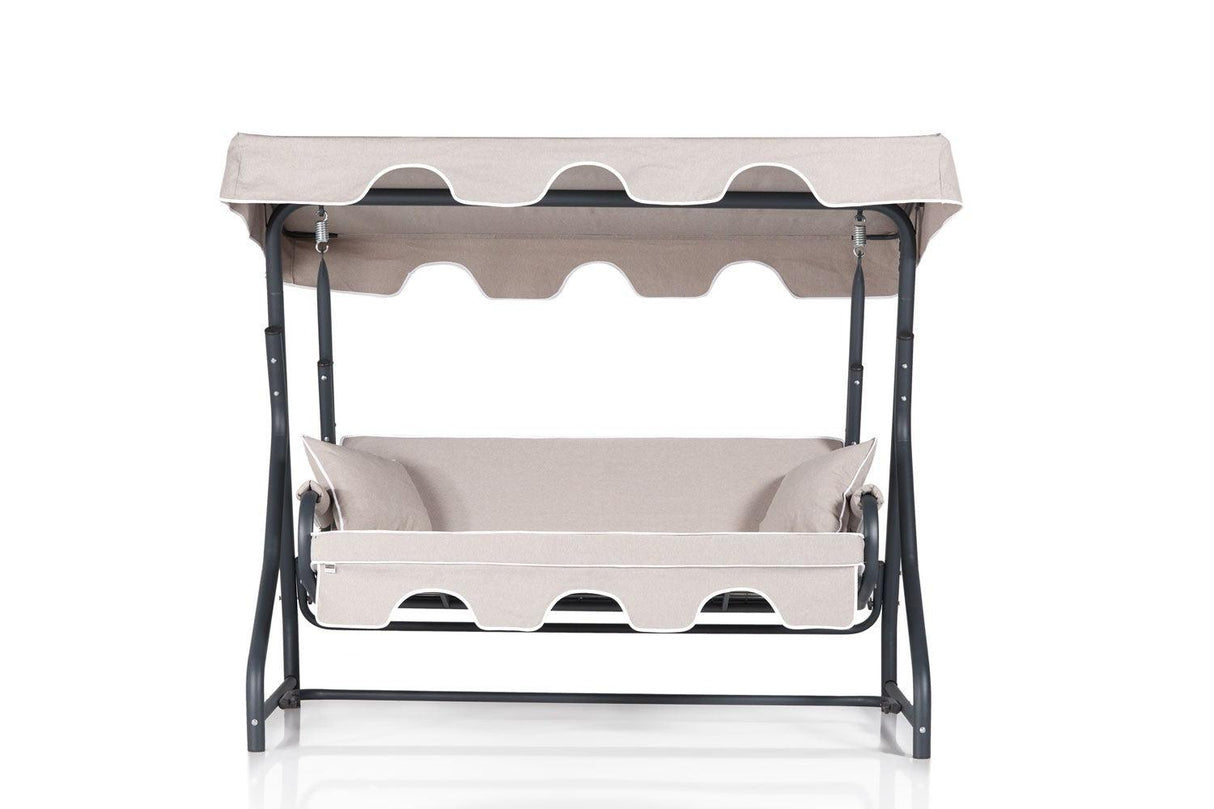 Balansoar de gradina cu 3 locuri Bacau, Crem, 200 x 165 x 110 cm