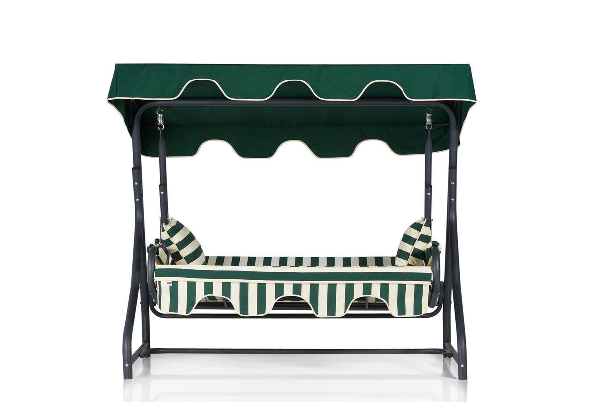 Balansoar de gradina cu 3 locuri Bazin, Verde, 200 x 165 x 110 cm