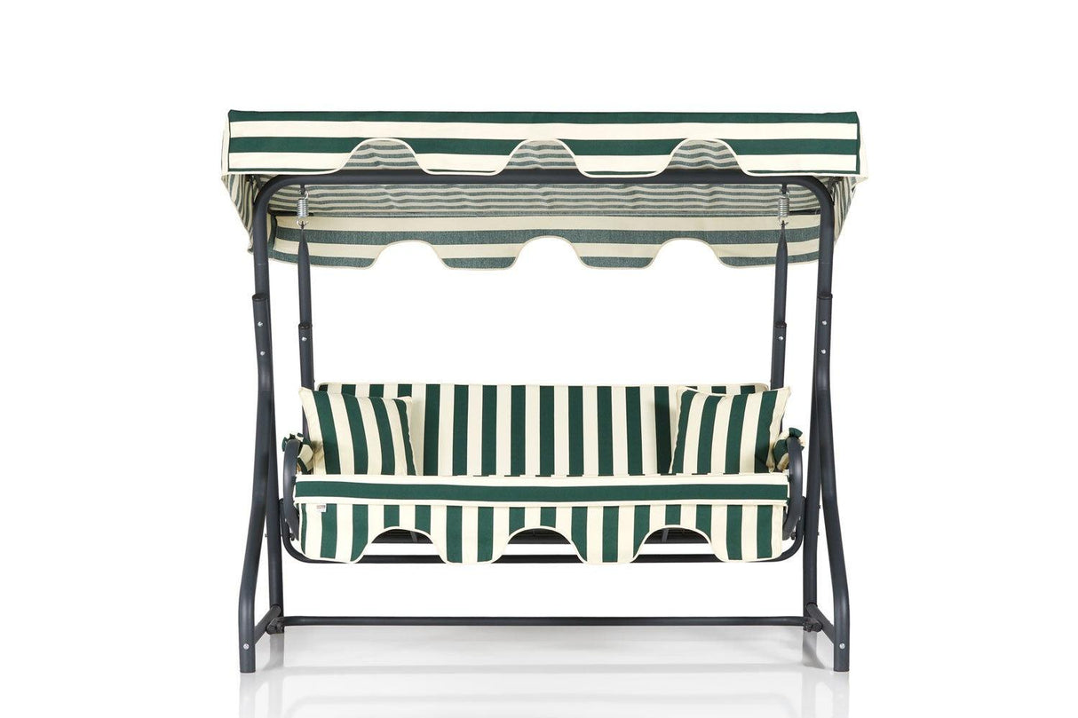 Balansoar de gradina cu 3 locuri Dumrul, Verde, 200 x 165 x 110 cm