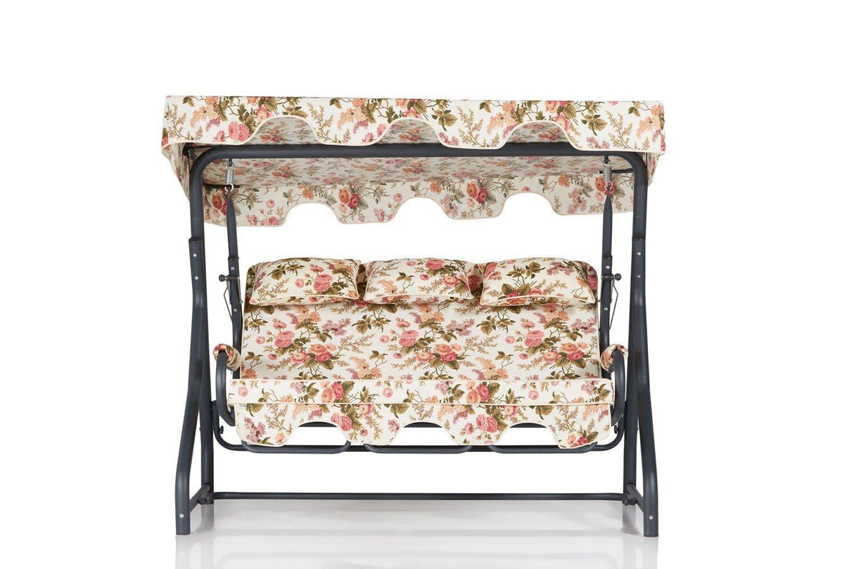 Balansoar de gradina cu 3 locuri Extensibila Shalom, Multicolor , 200 x 165 x 110 cm