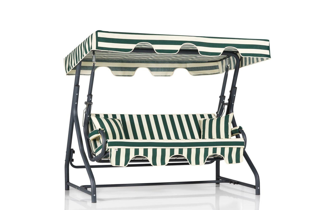 Balansoar de gradina cu 3 locuri Ploiesti, Verde, 200 x 165 x 110 cm