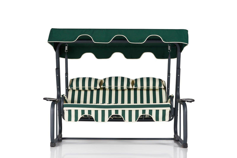 Balansoar de gradina cu 3 locuri Timsah, Verde, 200 x 165 x 110 cm