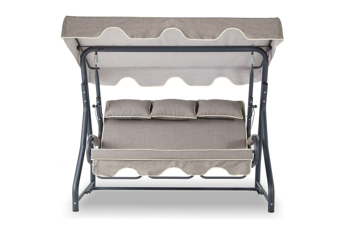 Balansoar de gradina cu 3 locuri Zomzi, Gri, 200 x 110 x 165 cm