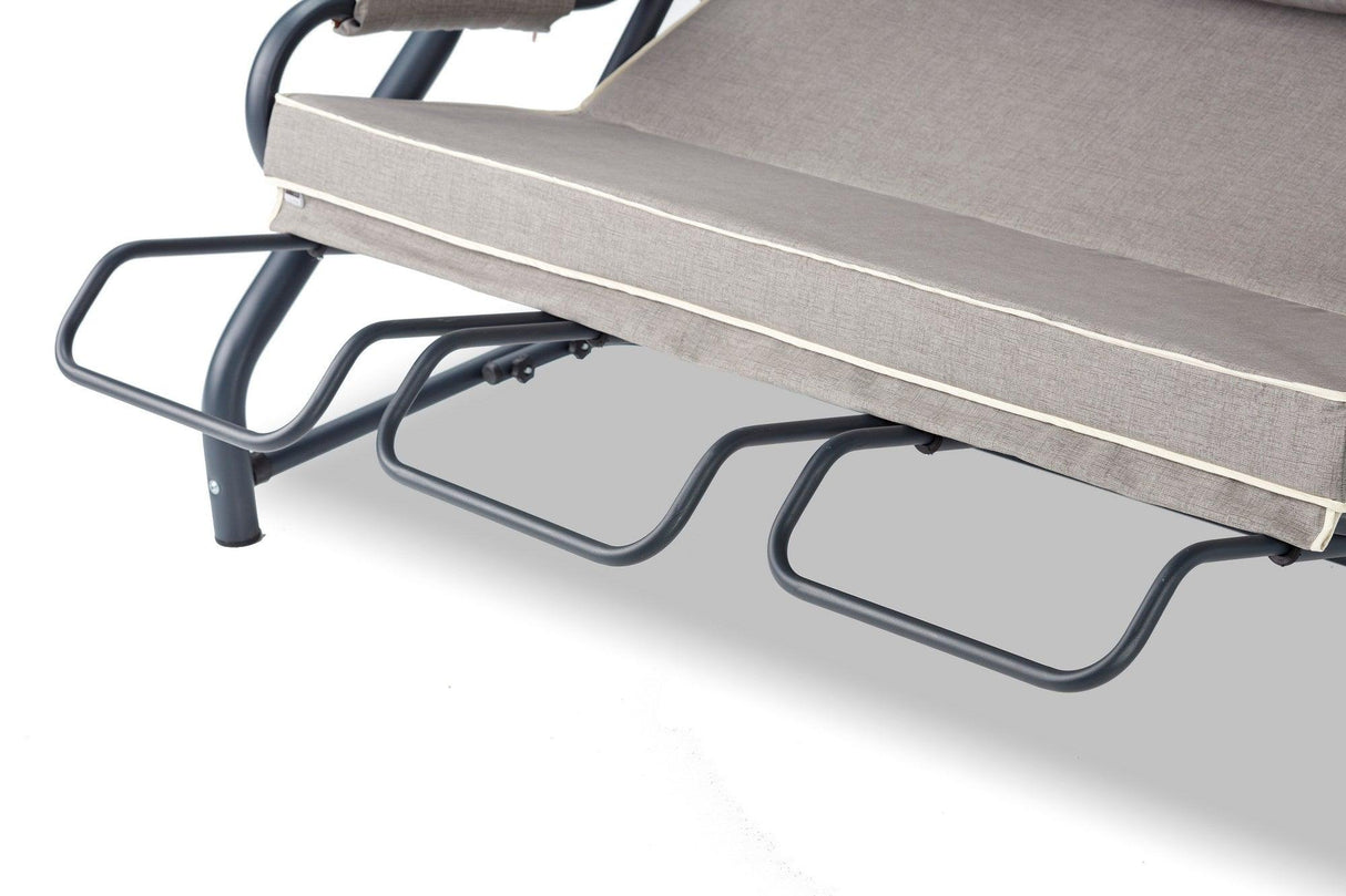 Balansoar de gradina cu 3 locuri Zomzi, Gri, 200 x 110 x 165 cm