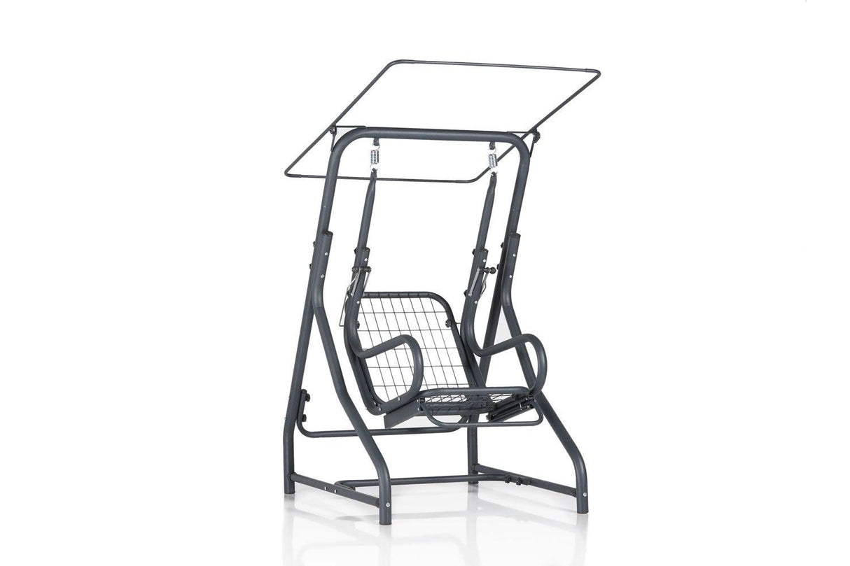 Balansoar de gradina cu un singur loc Extensibila Sirin, Verde, 100 x 165 x 110 cm